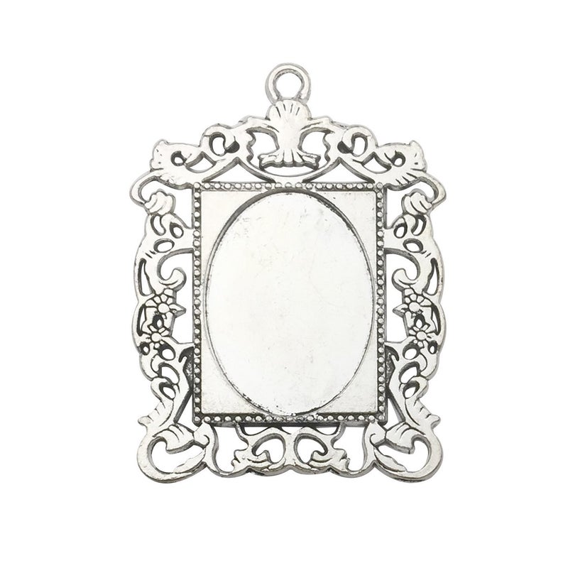 iloveDIYbeads 20pcs 18x25mm Oval Bezel Pendant Base Trays Cabochon Settings Trays Pendant Blanks 20pcs Mixed No Duplicate (M116) - Image 2